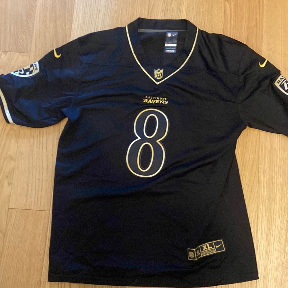 Black and Gold Lamar Jackson Football Jersey